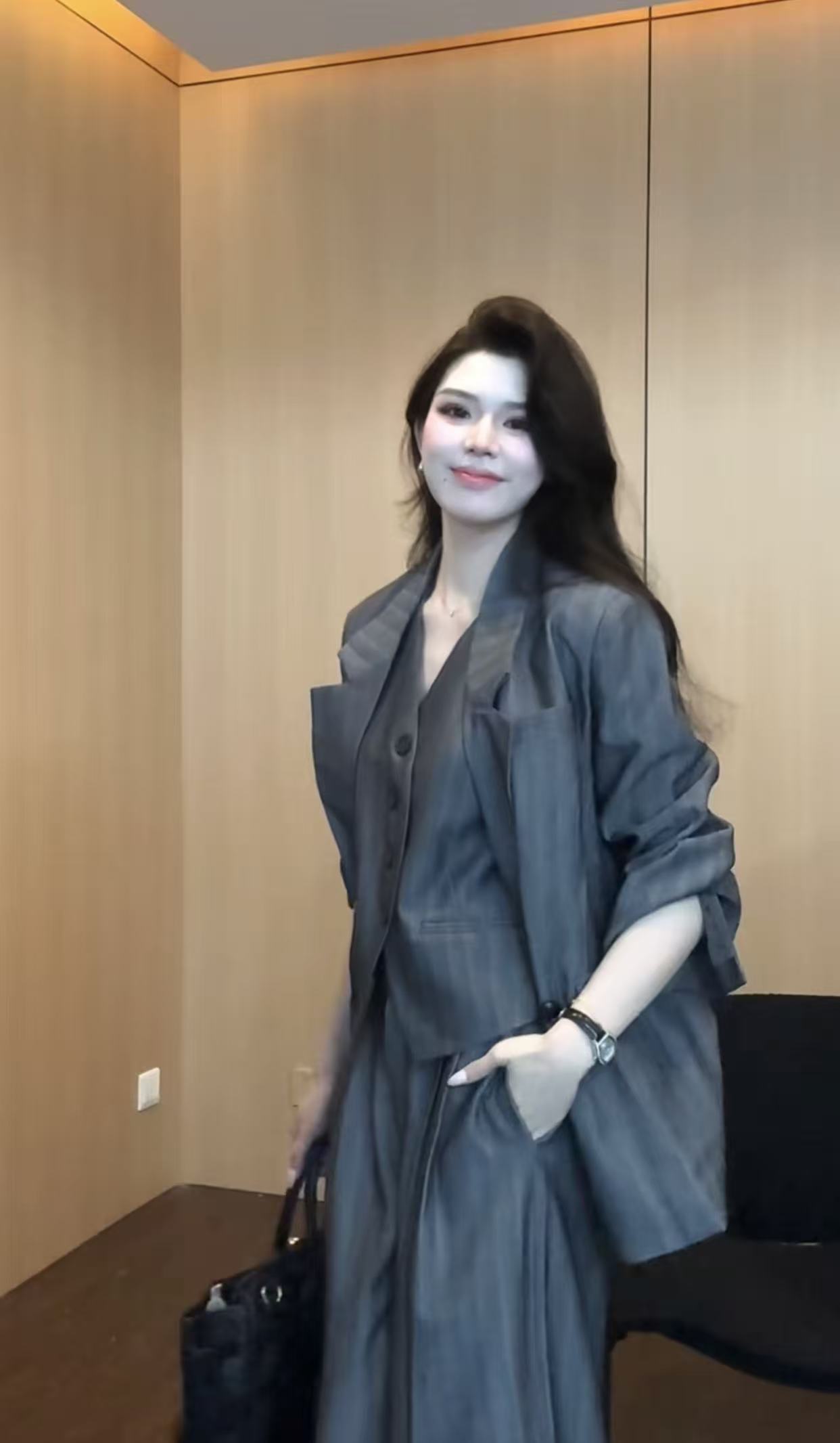 【雾隐花落】高级感马甲加裤子外套三件套马甲0090裤子0091外套0092