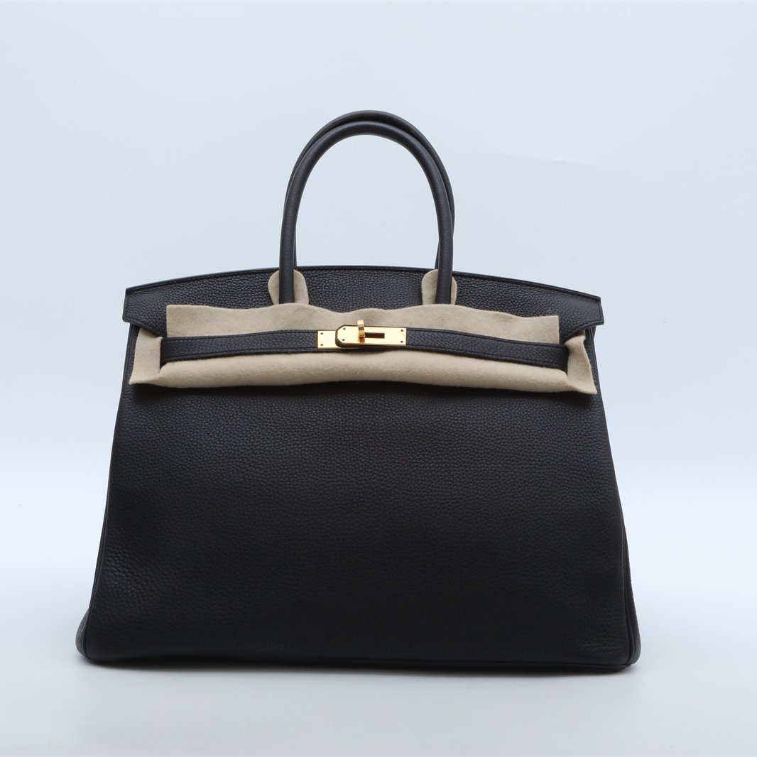 99新 Hermes/爱马仕 小花6枫 Birkin 35 黑色 Togo皮 A刻 包 