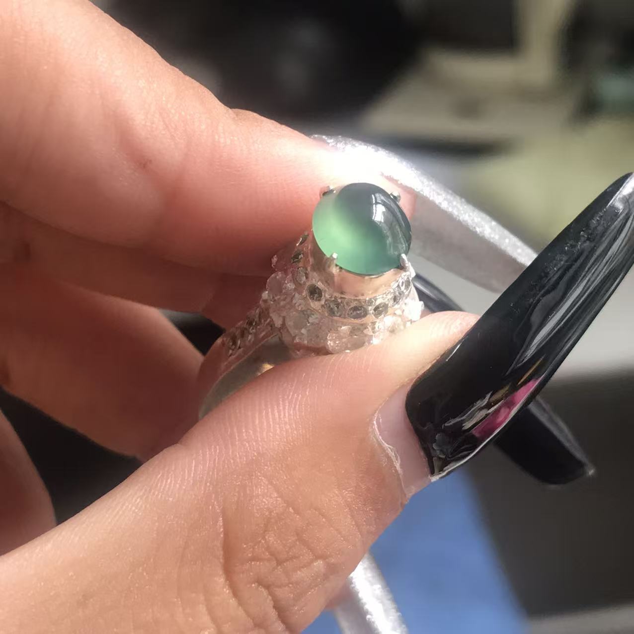 缅甸纯天然翡翠戒面