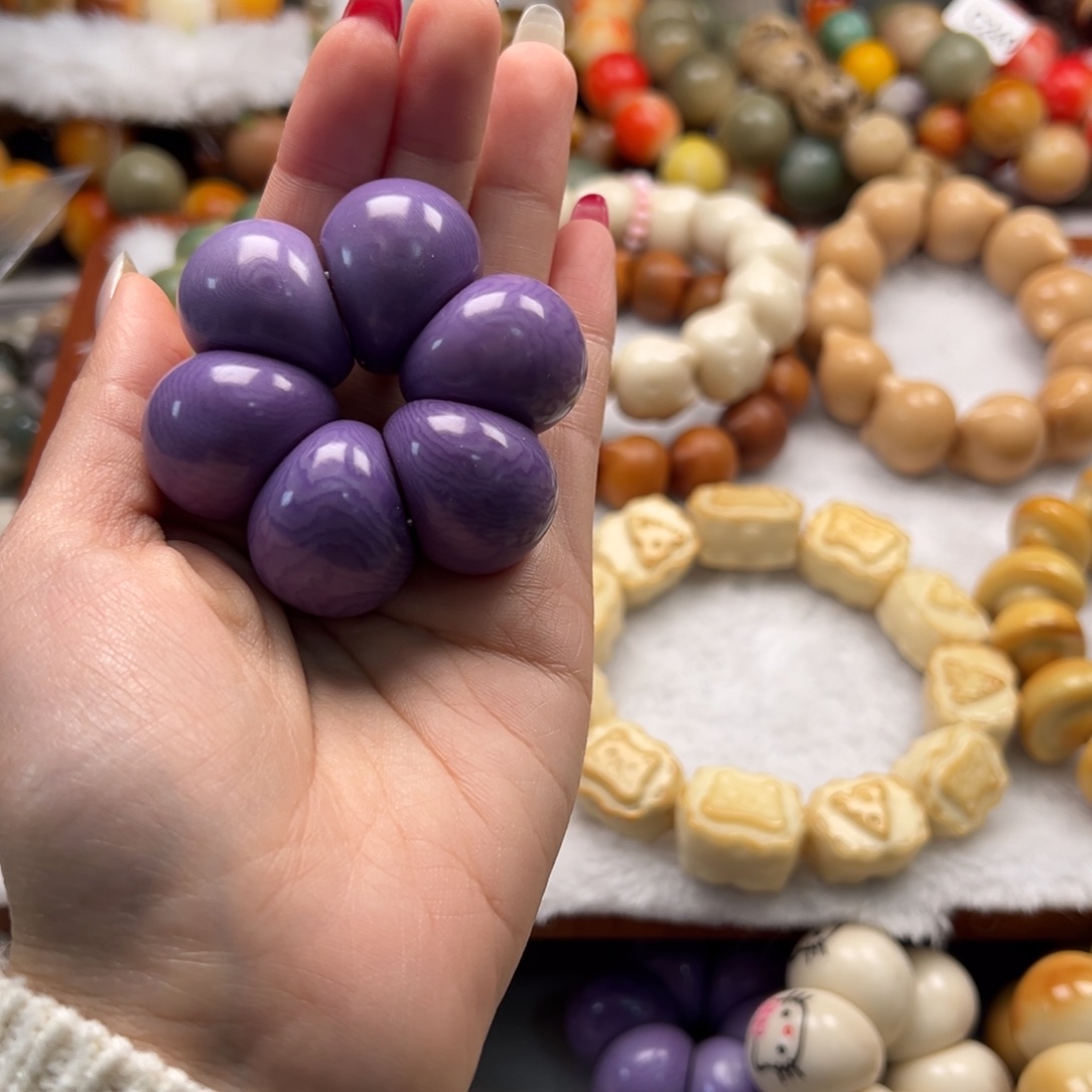 恐***鸡菩提根/象牙果吊坠Q104象牙果紫色蒜瓣手捻通货