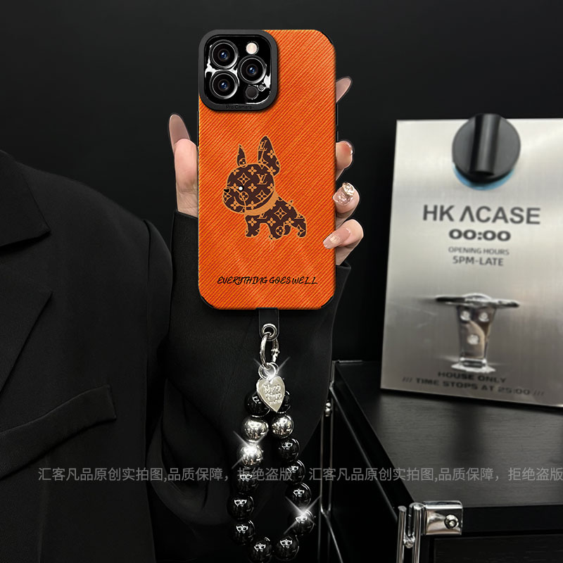 适用【苹果/oppo/华为/vivo/小米】爱马仕橙色老花法斗防摔手机壳女