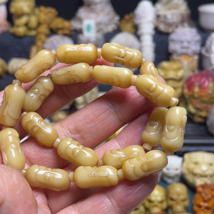 木手串驼骨雕刻无相佛