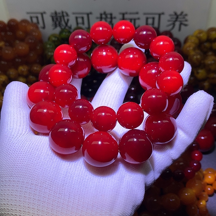 松木手串/手链2.1+1.6 帝王血龙木高冰透