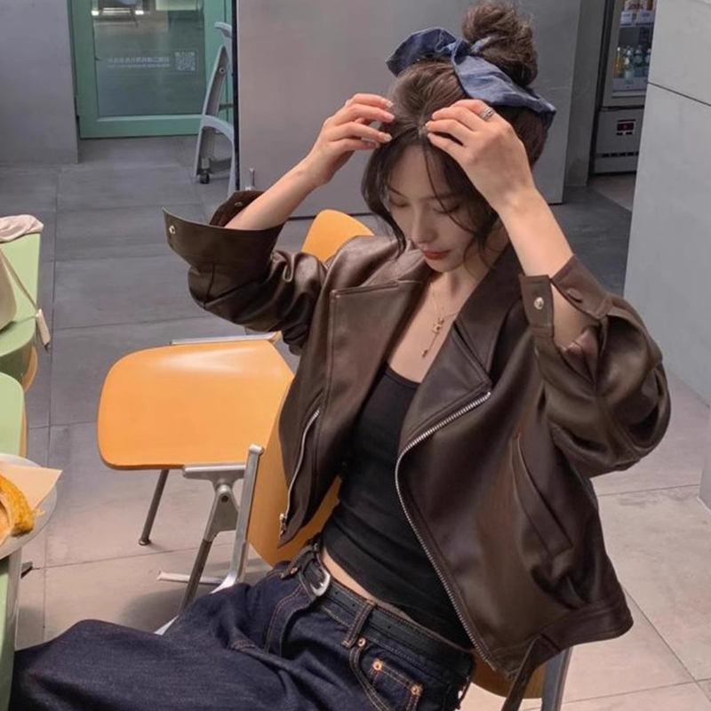 机车皮夹克上衣女2025春秋季新款设计感加绒加厚气质百搭皮衣外套