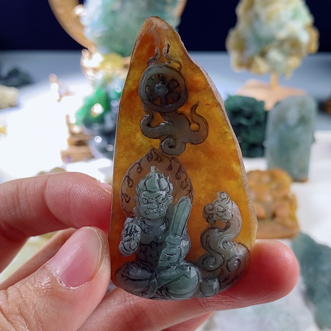 定制翡翠未镶嵌天然a货翡翠不动明王