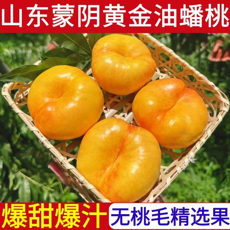 新鲜油蟠桃夏日尝鲜皮薄甜嫩多汁山东蒙阴新鲜水果