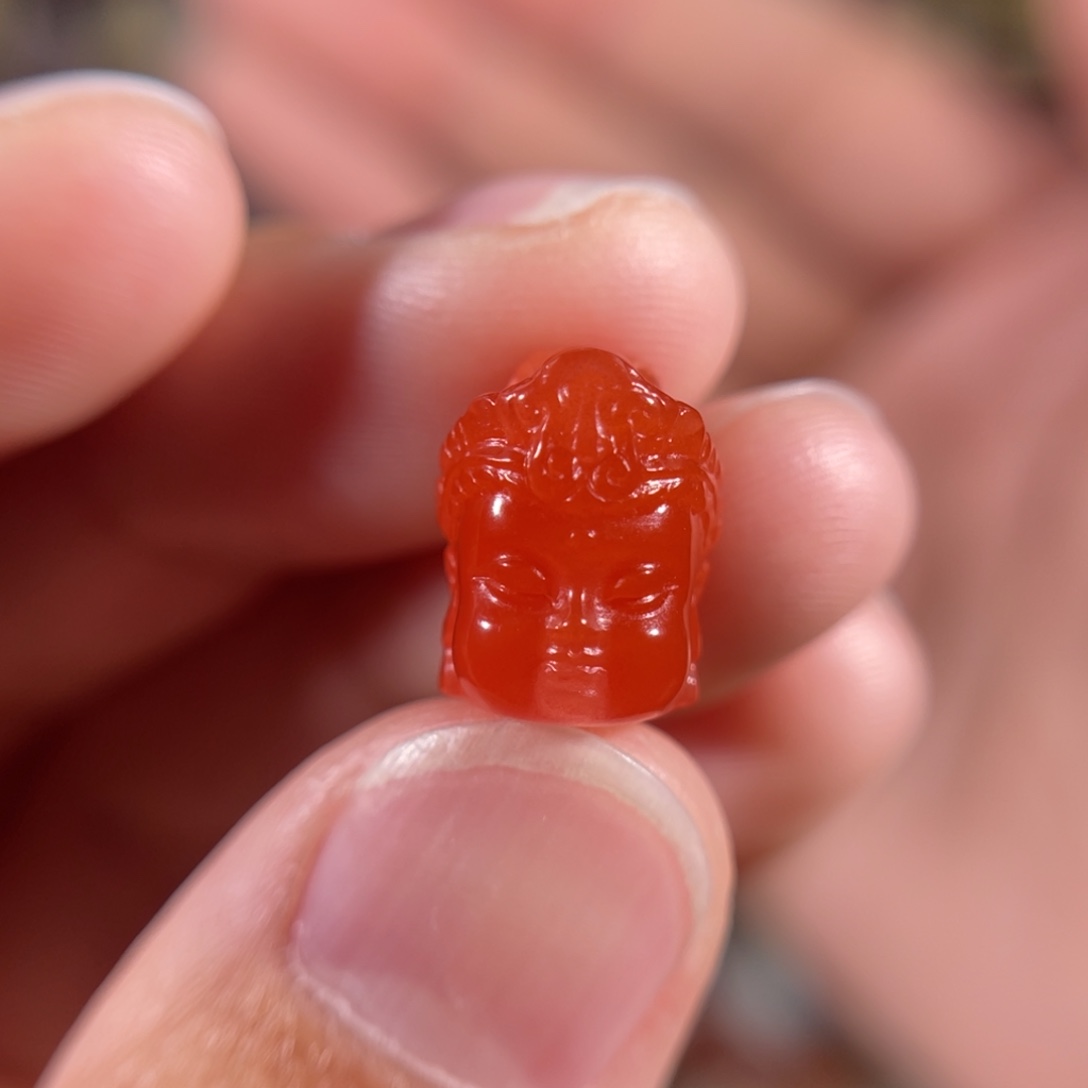 南红玛瑙大黑洞宝宝观音12*9.6未镶嵌