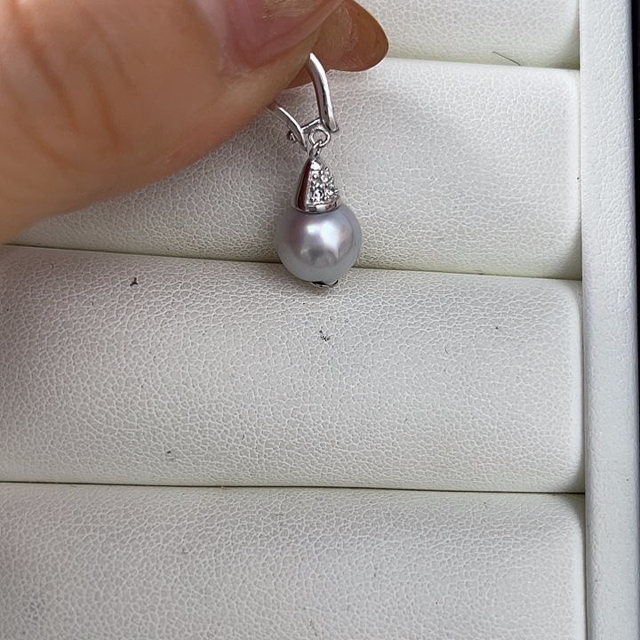 吊坠(不含链)银S925镶嵌海水珍珠