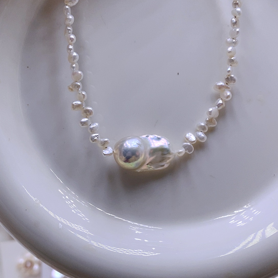 淡水珍珠耳饰银S925镶嵌