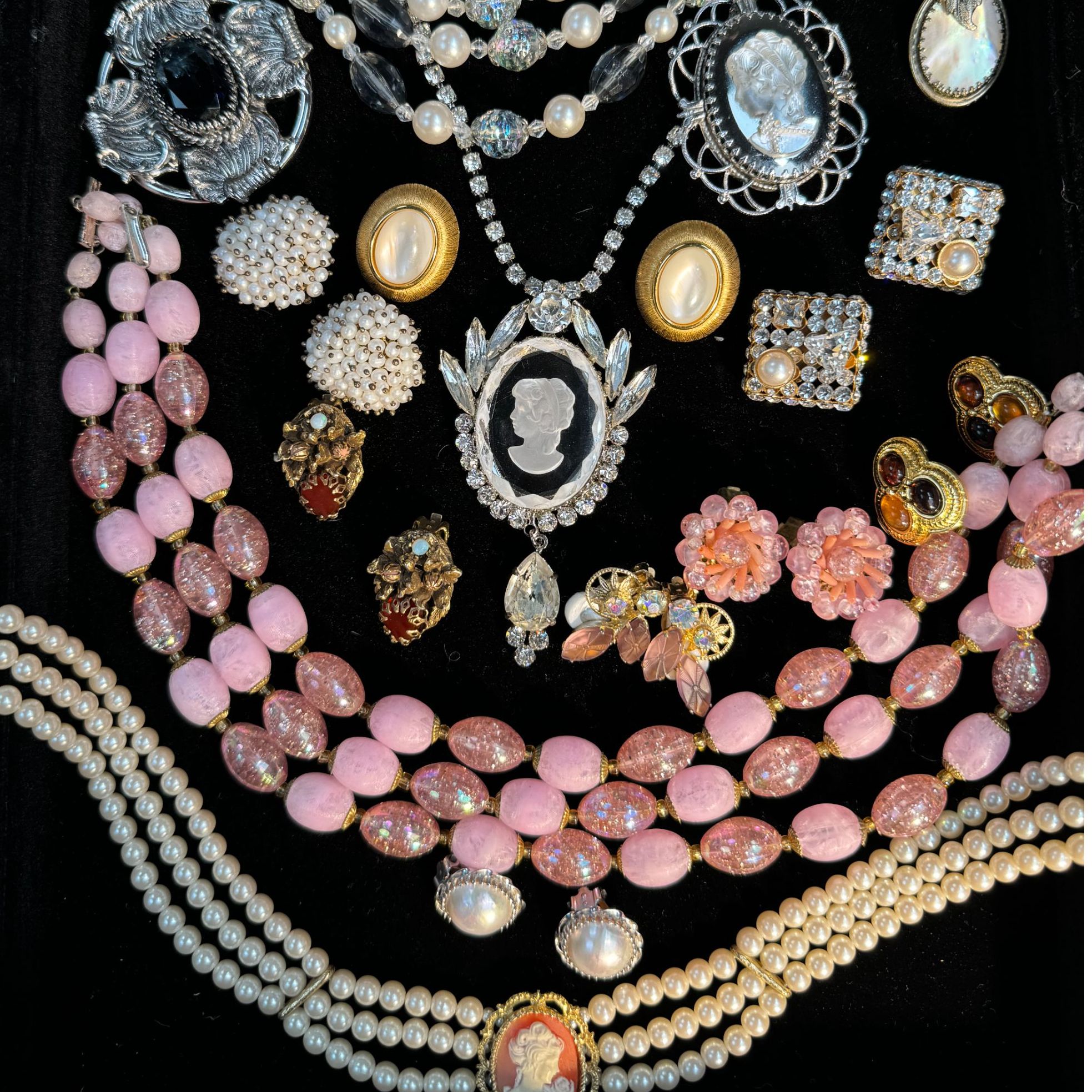 合金玻璃耳饰 1#中古首饰合金耳夹项链等自主选择，下单备注编号