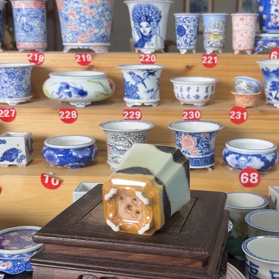 南***晨墨奈手绘陶瓷花盆内口高