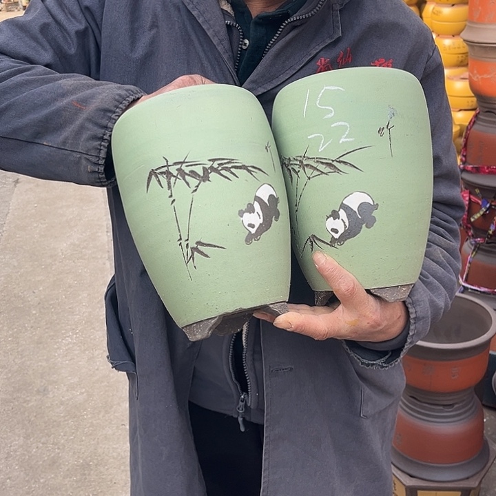 紫砂紫砂花盆和一