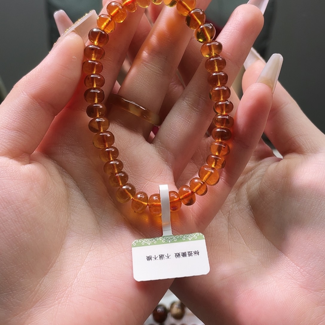 琥珀未镶嵌裸石抚顺琥珀7➕手串金珀