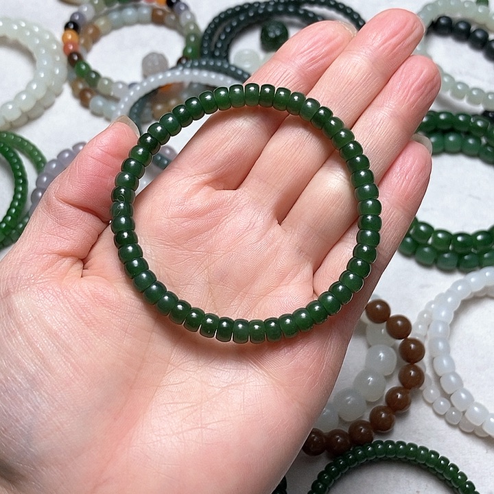 和田玉（糖玉）手链未镶嵌姜*