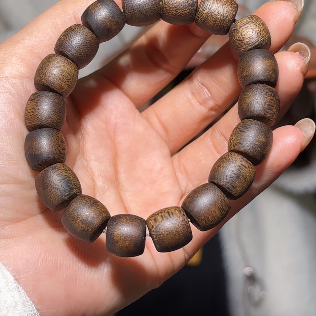 辰***+手串沉香奇楠沉香1.2鼓珠15克➕单圈