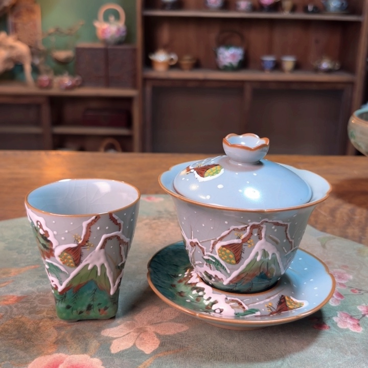 柴烧纯手工手绘陶瓷