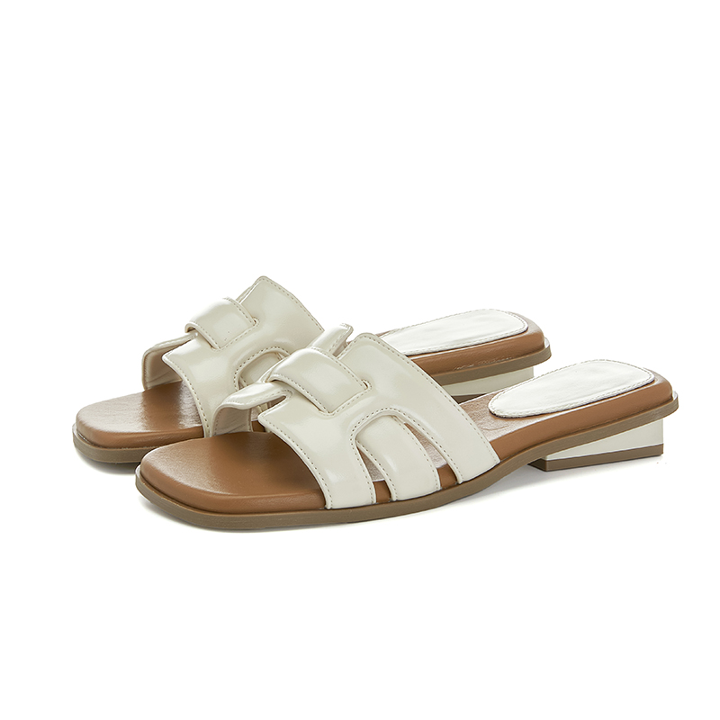 编织半拖鞋女2025年外穿夏季新款气质纯色凉拖百搭时尚休闲女鞋