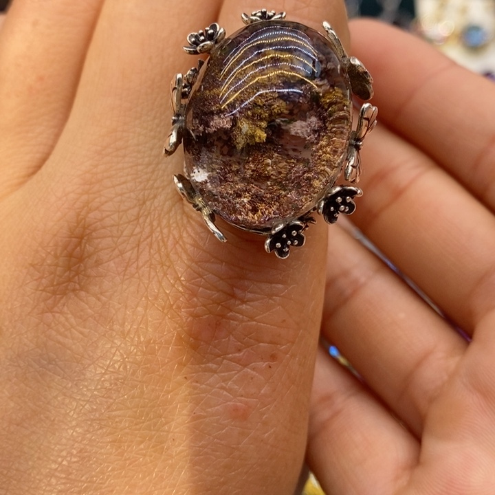 水晶戒指银S925镶嵌天然水晶戒指