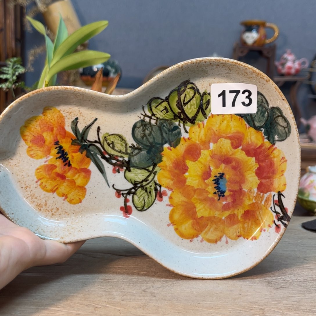 壶素浅陶瓷手工手绘