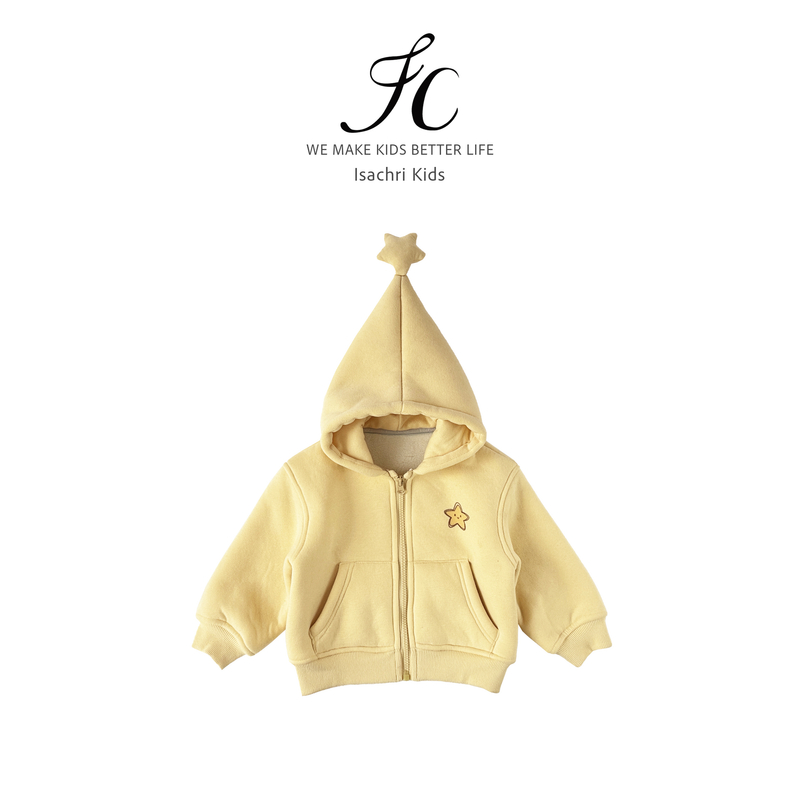 晶晶家【星星人】童装冬装儿童加绒卫衣女童连帽休闲外套宝宝 IS959