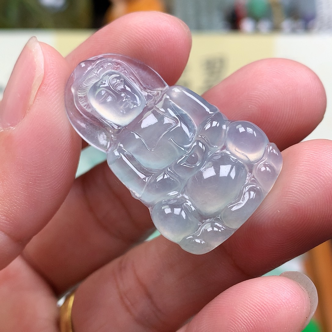 翡翠裸石缅甸天然A货翡翠冰种观音