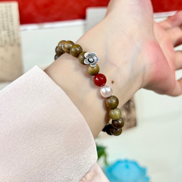 阿根廷绿檀单圈蝶恋花复古手串