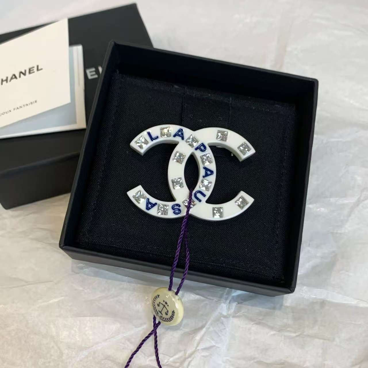 99新 Chanel/香奈儿 水钻字母双C胸针/44506864/12期/代卖服务