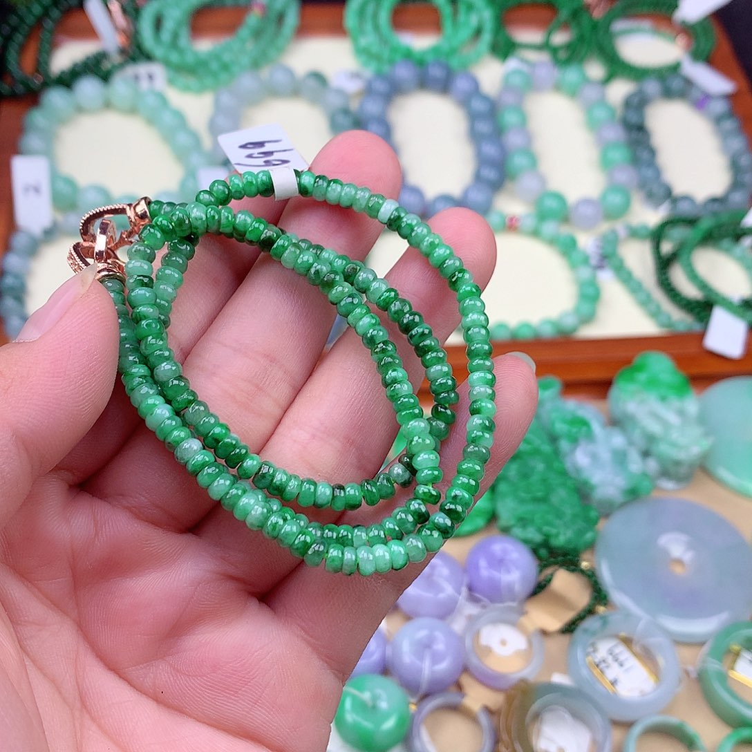 翡翠未镶嵌项链手串