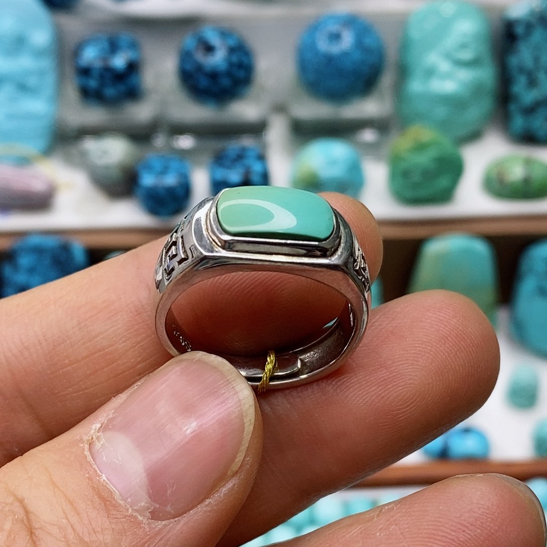 绿松石珠宝奇石银S925镶嵌