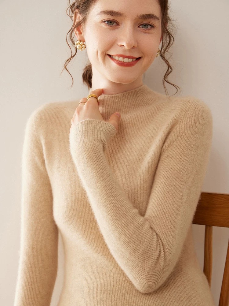 加厚亲肤山羊绒毛衣内搭针织衫打底衫 