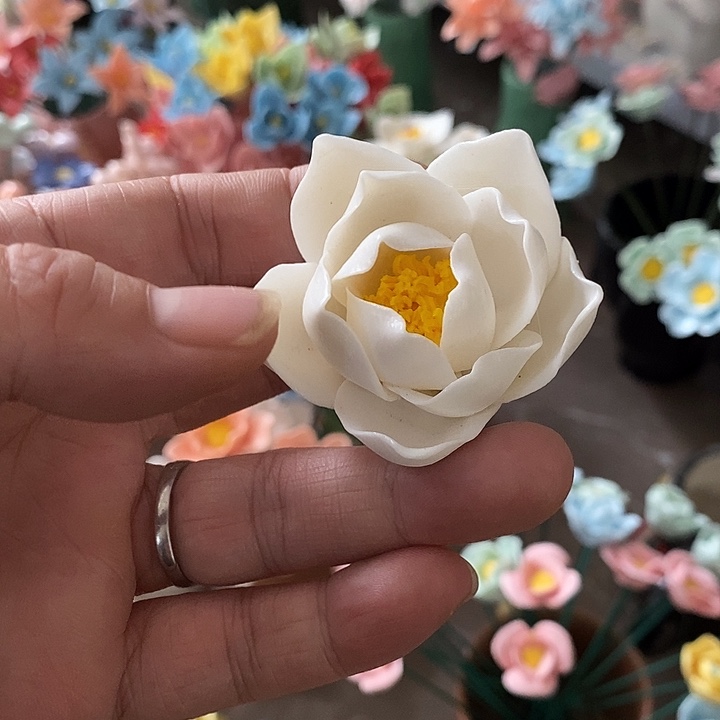 瓷片纯手工陶瓷花摆件1