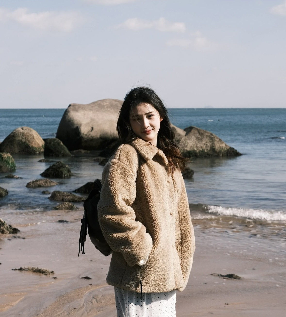 99新 BURBERRY/博柏利 cc1119 羊毛 棕色泰迪外套 36码