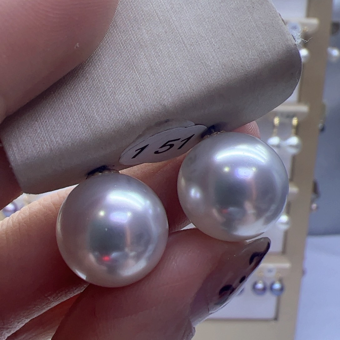 淡水珍珠耳饰18K金镶嵌