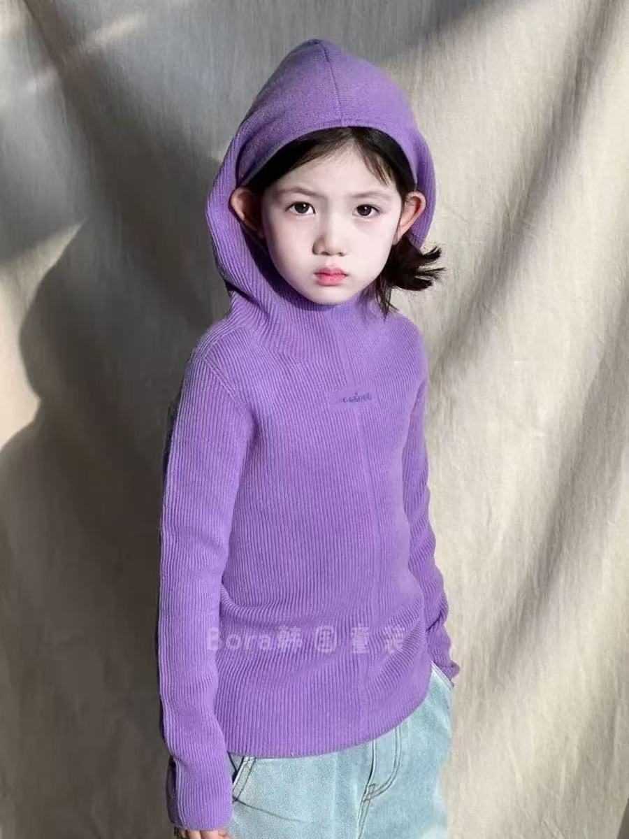 【小莱家】2025新款男女童连帽毛衣打底衫儿童针织衫CC1993