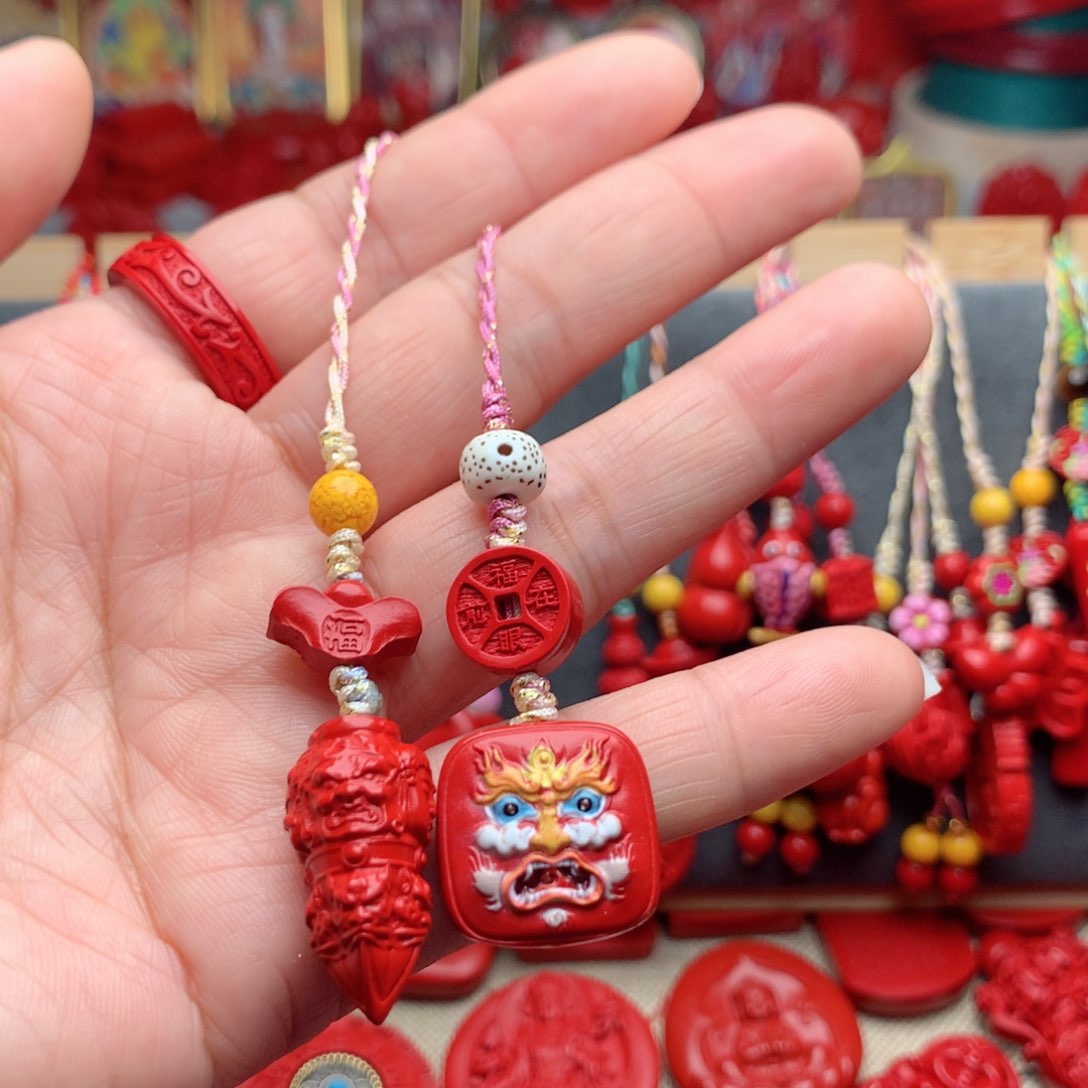 天然辰砂工艺品朱砂手机坠