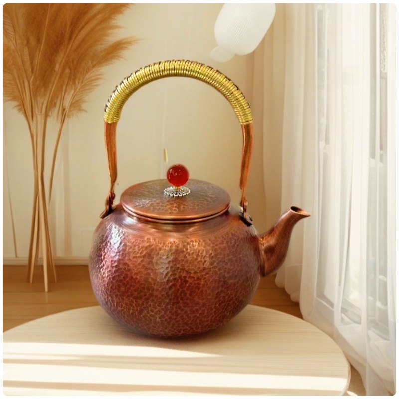 大容量 特厚铜壶烧水紫铜壶养生煮茶壶茶道泡茶壶提梁壶大容量