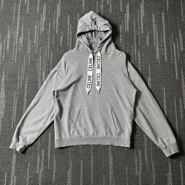 未使用 Celine/思琳 字母刺绣拼色帽绳纯色卫衣/L码/2237