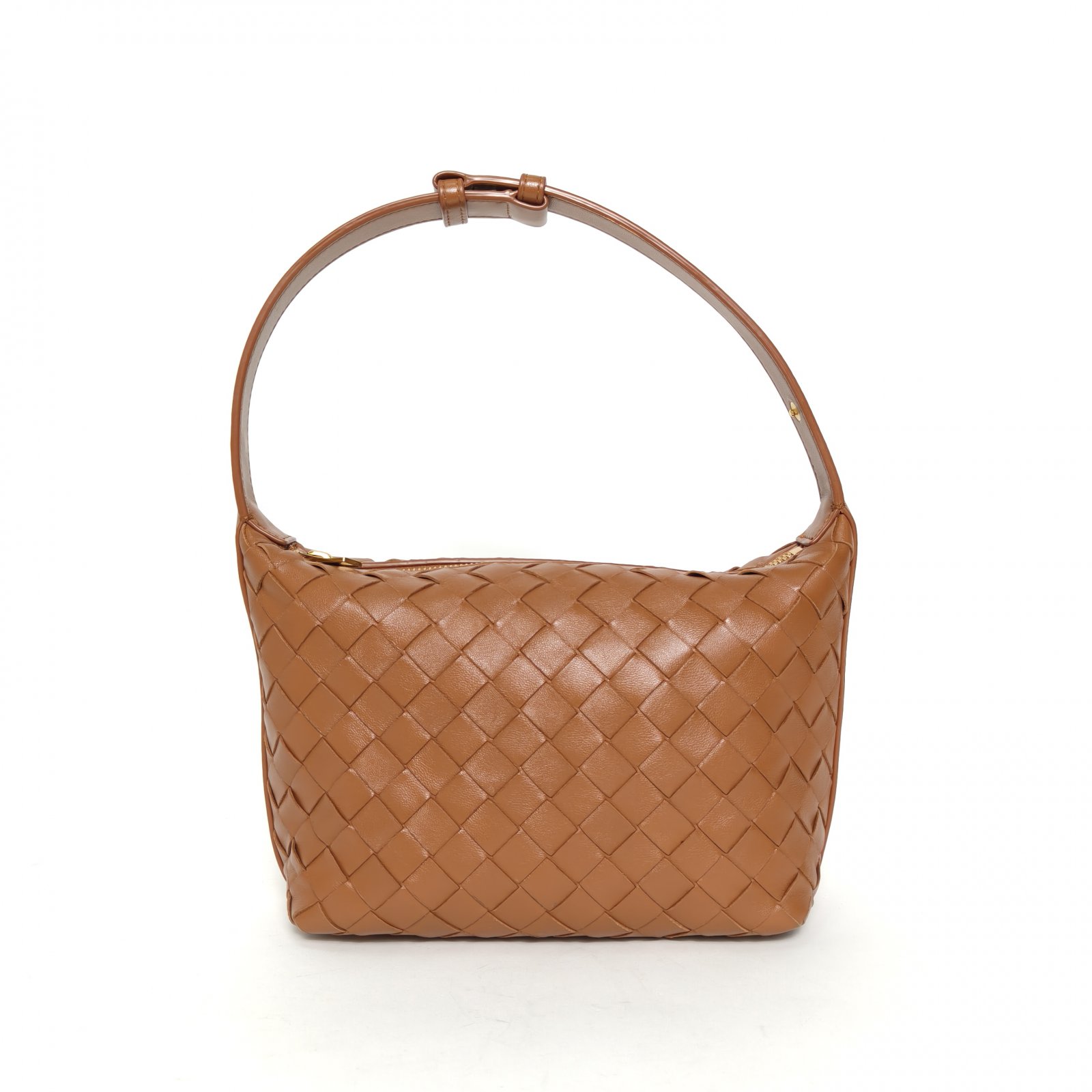 95新 BOTTEGA VENETA/葆蝶家 【特价黑黑】编织 饭盒包 21cm 棕色
