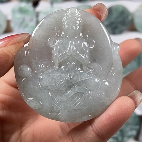 翡翠颈饰未镶嵌普贤菩萨福利