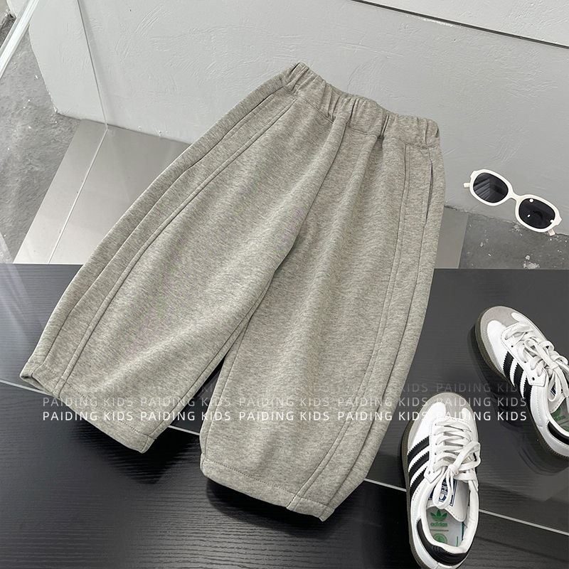 冬装儿童韩版时尚纯色简约百搭款加绒加厚保暖休闲裤HCXZ4597-DD1