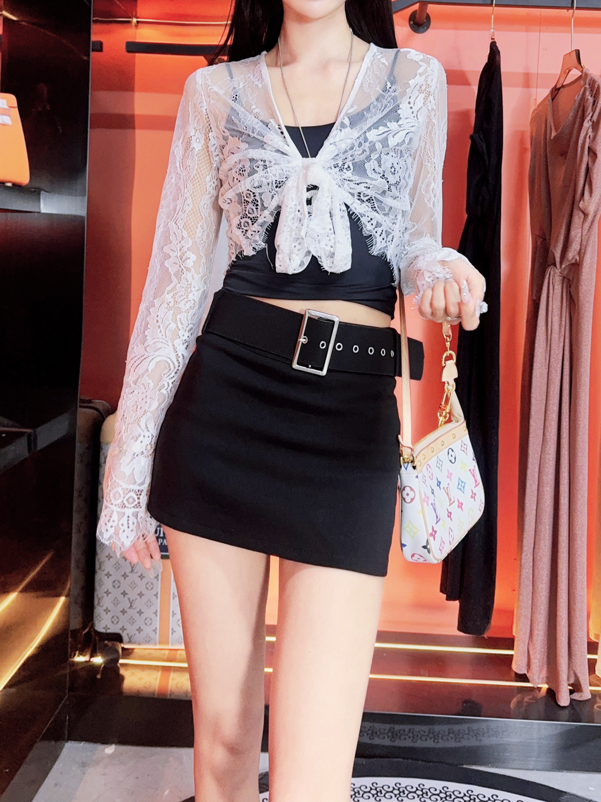 【茹哥】小个子辣妹显瘦裤辣妹半身裙包臀短裙9937（送腰带）