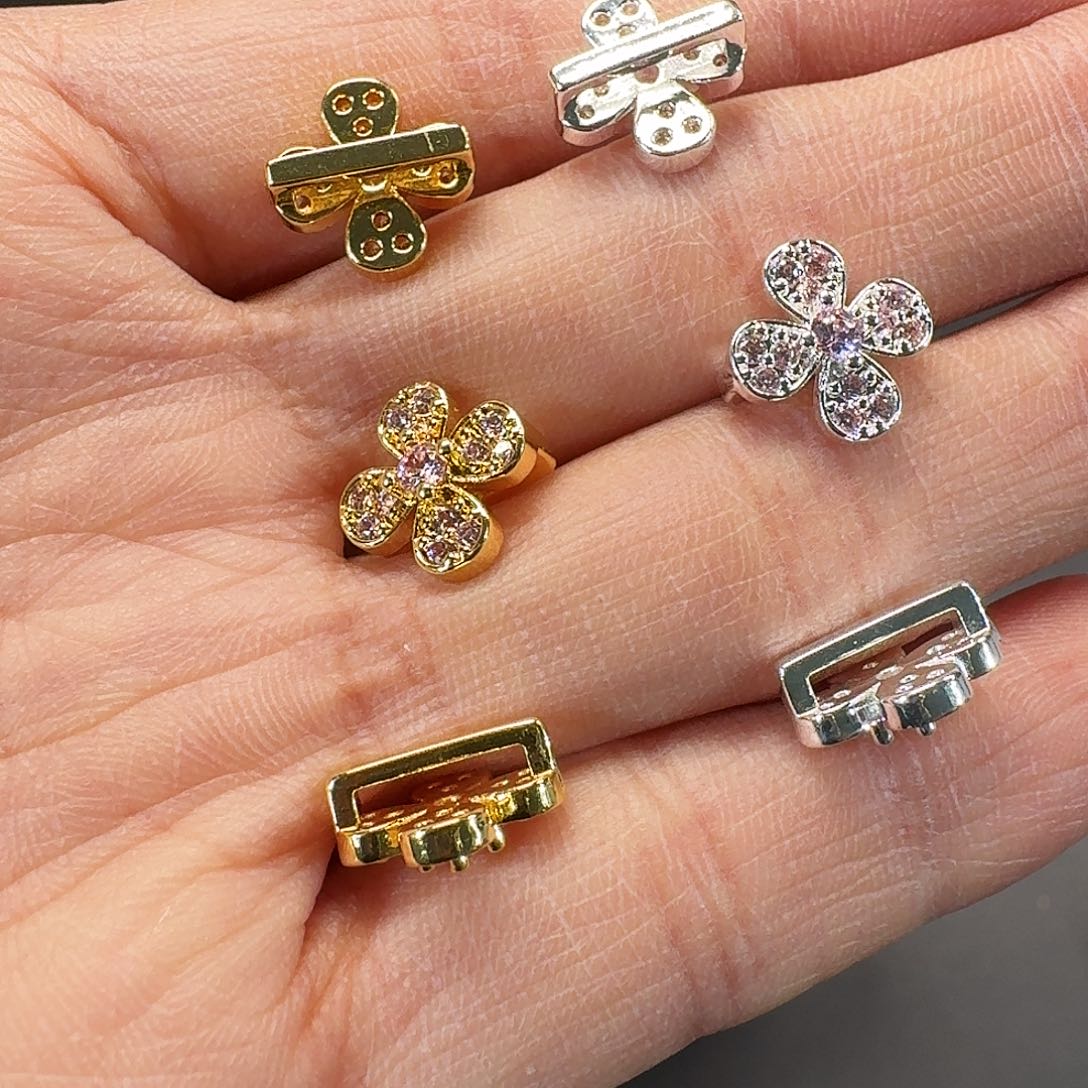 闪拍23号粉色花滑扣6个装