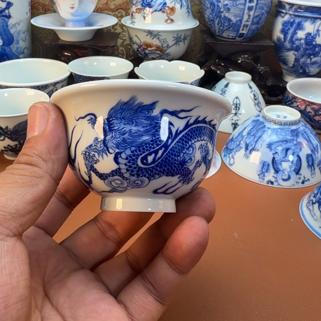 至***在杯子陶景德镇全手工手绘陶瓷