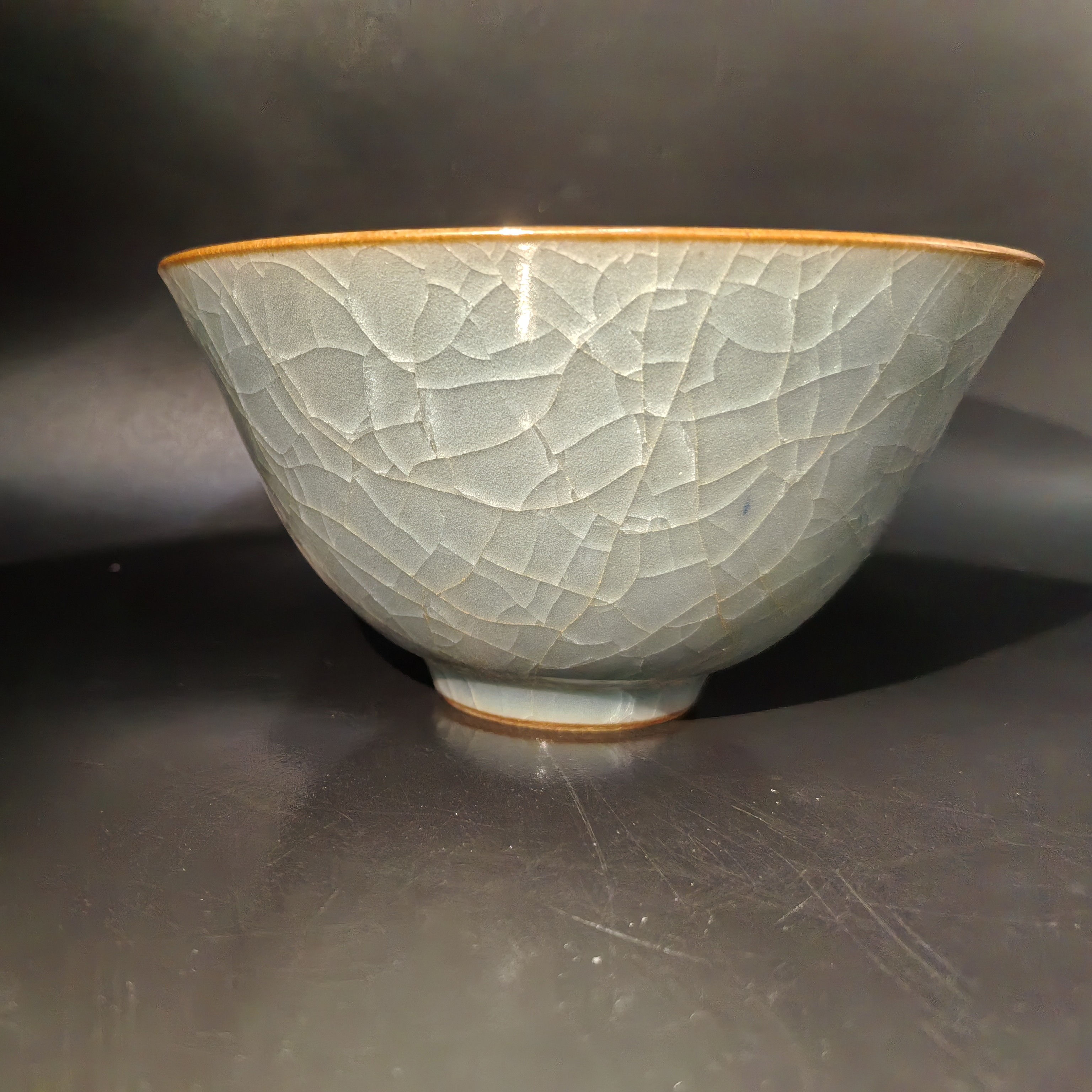 青瓷茶杯陶瓷实用冰裂开片抹茶味底部有款01/31