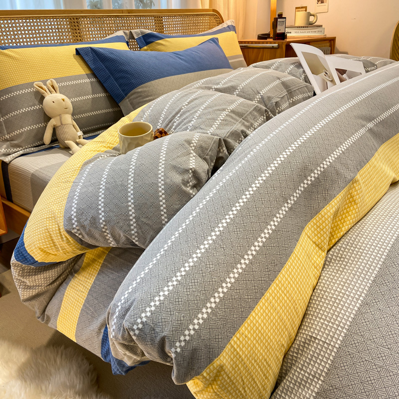 纯棉100%加厚四件套全棉被套床单人床上用品学生宿舍床单款三件套