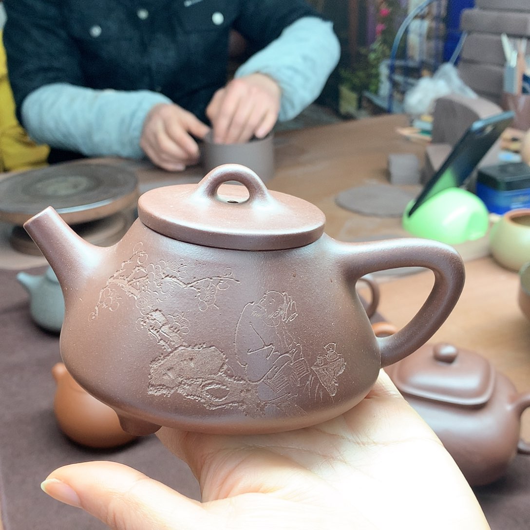 紫砂茶壶子冶石瓢，280c c