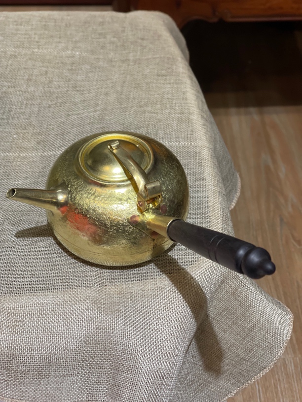 全手工黄铜壶 加厚 连盖款 纯铜 烧水壶 煮水壶 功夫茶壶 复古
