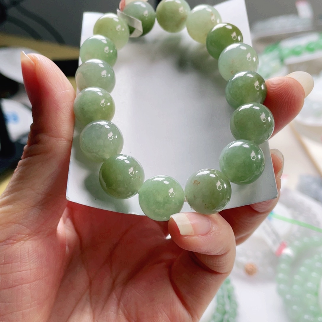 翡翠未镶嵌手链手串13