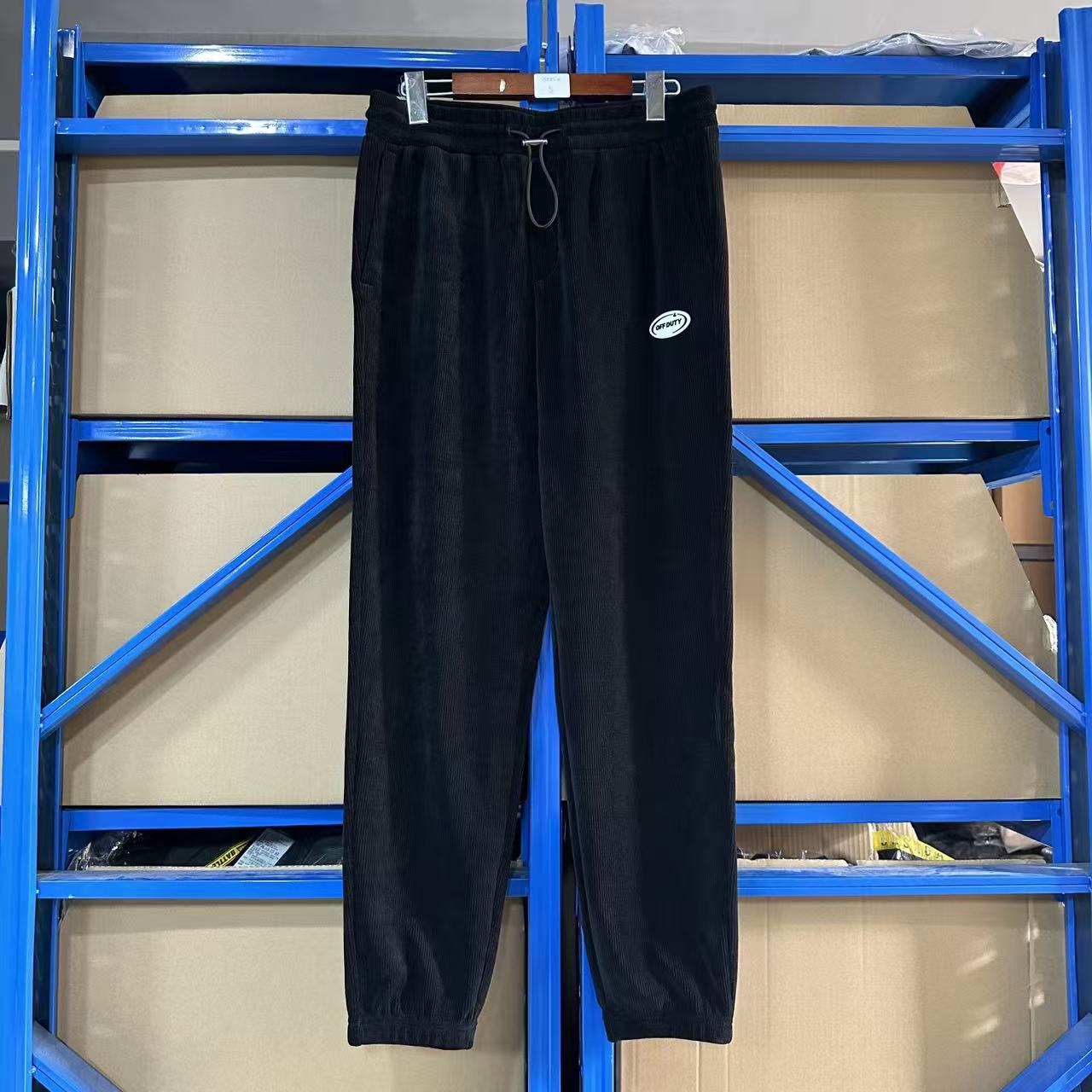 00850-A6-3男装秋冬季宽松弹力休闲裤黑色经典百搭