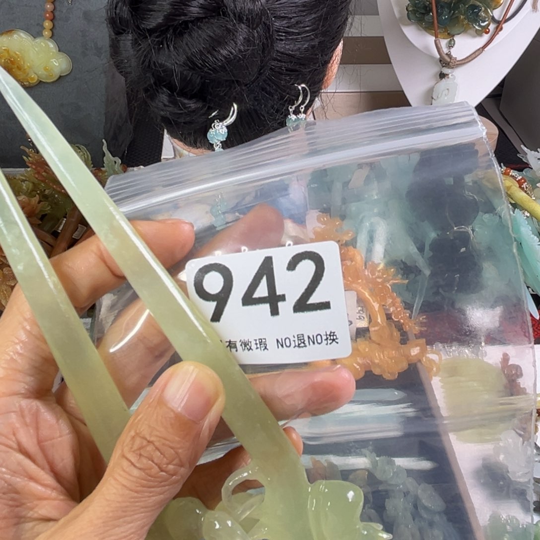 岫玉未镶嵌发饰云**谷